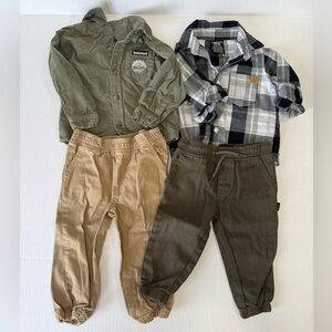 Timberland Kids' Green and Tan Set 18M